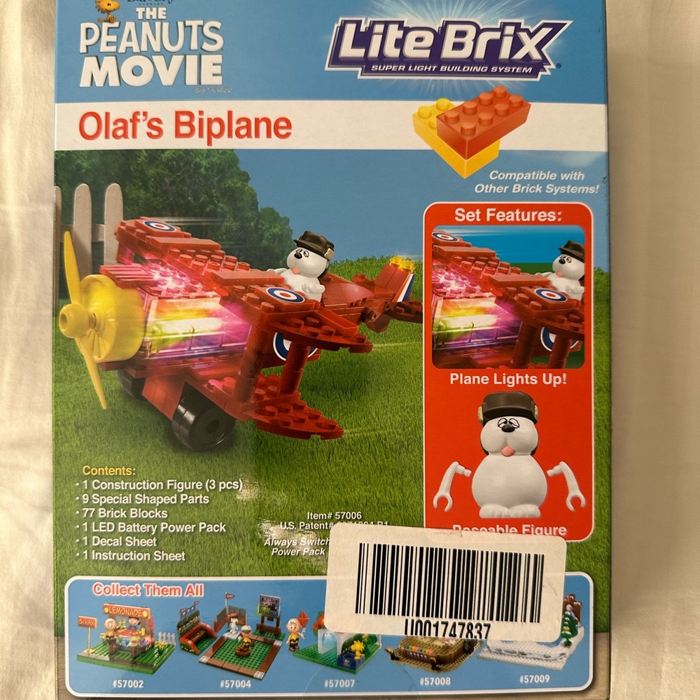 Peanuts Olaf lite brix biplane Lego snoopy toy - Picture 3 of 3